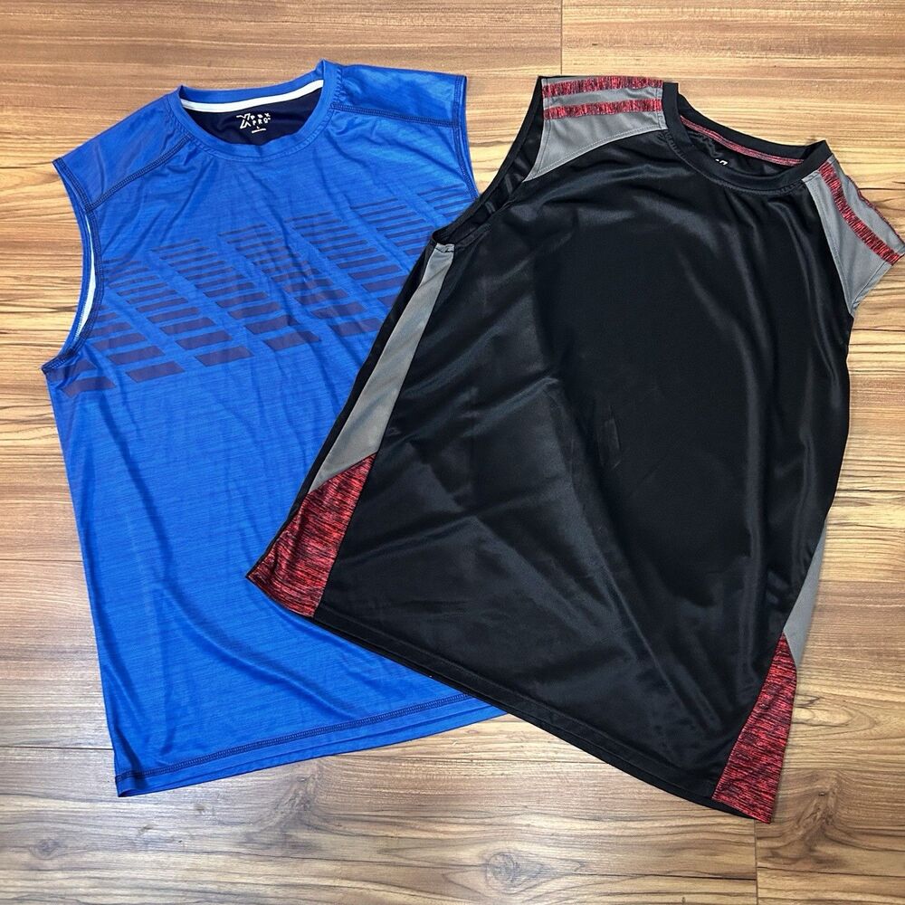 PBX Pro Mens Sleeveless Athletic Shirts L Lot 2 Workout Tank Tops
